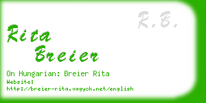 rita breier business card